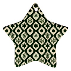 Green Ornate Christmas Pattern Star Ornament (two Sides) by patternstudio