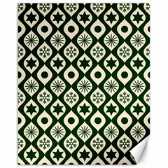 Green Ornate Christmas Pattern Canvas 16  X 20  