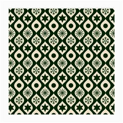 Green Ornate Christmas Pattern Medium Glasses Cloth by patternstudio