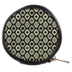 Green Ornate Christmas Pattern Mini Makeup Bags