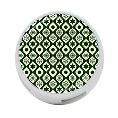 Green Ornate Christmas Pattern 4-port Usb Hub (two Sides) 