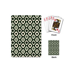 Green Ornate Christmas Pattern Playing Cards (mini)  by patternstudio