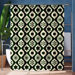 Green Ornate Christmas Pattern Shower Curtain 60  X 72  (medium) 