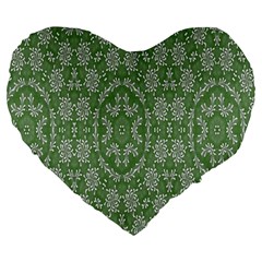 Art Pattern Design Holiday Color Large 19  Premium Heart Shape Cushions by Celenk