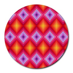 Texture Surface Orange Pink Round Mousepads by Celenk