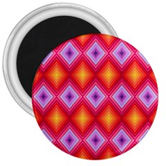 Texture Surface Orange Pink 3  Magnets by Celenk