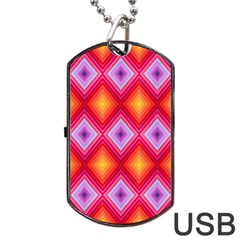 Texture Surface Orange Pink Dog Tag Usb Flash (two Sides) by Celenk