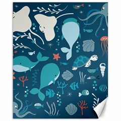 Cool Sea Life Pattern Canvas 16  X 20   by Bigfootshirtshop