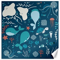 Cool Sea Life Pattern Canvas 20  X 20   by Bigfootshirtshop