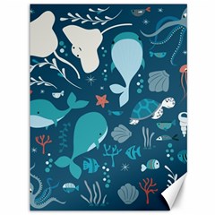 Cool Sea Life Pattern Canvas 36  X 48   by Bigfootshirtshop