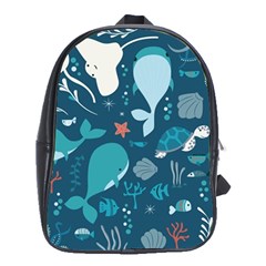 Cool Sea Life Pattern School Bag (xl) by Bigfootshirtshop