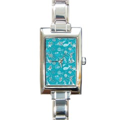 Fun Everyday Sea Life Rectangle Italian Charm Watch by Bigfootshirtshop