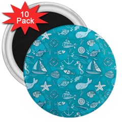 Fun Everyday Sea Life 3  Magnets (10 Pack)  by Bigfootshirtshop