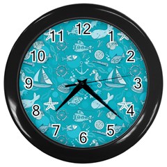 Fun Everyday Sea Life Wall Clocks (black) by Bigfootshirtshop