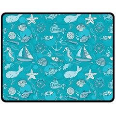 Fun Everyday Sea Life Fleece Blanket (medium)  by Bigfootshirtshop