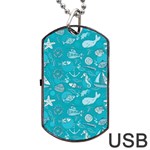 Fun Everyday Sea Life Dog Tag USB Flash (One Side) Front