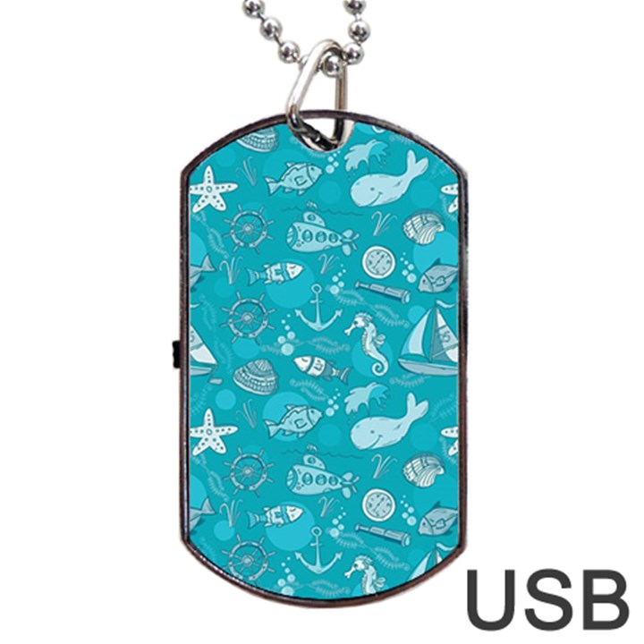 Fun Everyday Sea Life Dog Tag USB Flash (One Side)