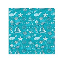 Fun Everyday Sea Life Small Satin Scarf (square) by Bigfootshirtshop