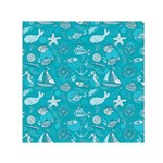 Fun Everyday Sea Life Small Satin Scarf (Square) Front