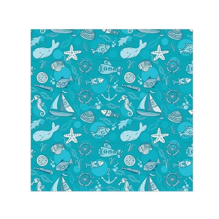 Fun Everyday Sea Life Small Satin Scarf (Square)