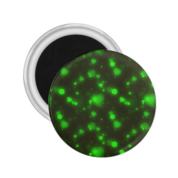 Neon Green Bubble Hearts 2.25  Magnets