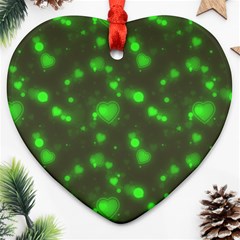 Neon Green Bubble Hearts Ornament (heart) by PodArtist