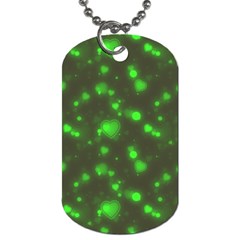 Neon Green Bubble Hearts Dog Tag (two Sides) by PodArtist