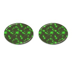 Neon Green Bubble Hearts Cufflinks (oval) by PodArtist