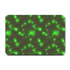 Neon Green Bubble Hearts Small Doormat  by PodArtist