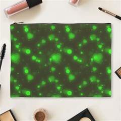 Neon Green Bubble Hearts Cosmetic Bag (xl) by PodArtist