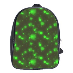 Neon Green Bubble Hearts School Bag (large) by PodArtist