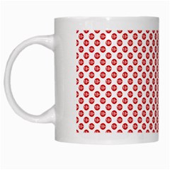 Sexy Red And White Polka Dot White Mugs by PodArtist