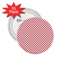 Sexy Red And White Polka Dot 2 25  Buttons (10 Pack)  by PodArtist