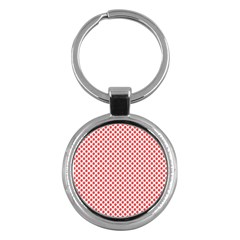 Sexy Red And White Polka Dot Key Chains (round)  by PodArtist