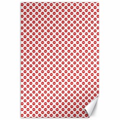 Sexy Red And White Polka Dot Canvas 20  X 30   by PodArtist