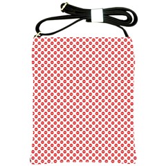 Sexy Red And White Polka Dot Shoulder Sling Bags by PodArtist