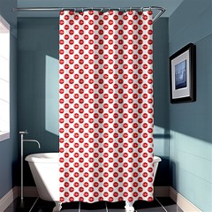 Sexy Red And White Polka Dot Shower Curtain 36  X 72  (stall)  by PodArtist