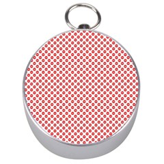 Sexy Red And White Polka Dot Silver Compasses