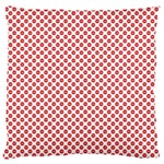 Sexy red and white polka dot Large Flano Cushion Case (One Side) Front