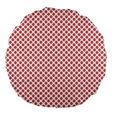 Sexy Red And White Polka Dot Large 18  Premium Flano Round Cushions by PodArtist