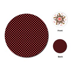 Sexy Red And Black Polka Dot Playing Cards (round)  by PodArtist