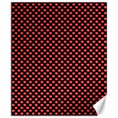 Sexy Red And Black Polka Dot Canvas 8  X 10  by PodArtist