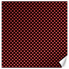 Sexy Red And Black Polka Dot Canvas 12  X 12   by PodArtist