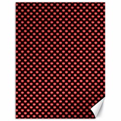 Sexy Red And Black Polka Dot Canvas 18  X 24   by PodArtist