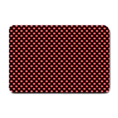 Sexy Red And Black Polka Dot Small Doormat  by PodArtist