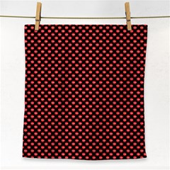 Sexy Red And Black Polka Dot Face Towel by PodArtist