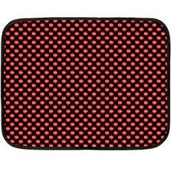 Sexy Red And Black Polka Dot Fleece Blanket (mini) by PodArtist