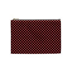 Sexy Red And Black Polka Dot Cosmetic Bag (medium)  by PodArtist