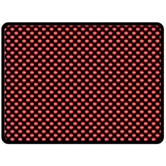 Sexy Red And Black Polka Dot Fleece Blanket (large)  by PodArtist