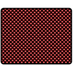 Sexy Red And Black Polka Dot Fleece Blanket (medium)  by PodArtist